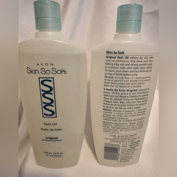 2 Vintage Avon SSS Original Skin So Soft Bath Oil 24 Oz NEW NOS 2 Bottles Sealed - Picture 3 of 4